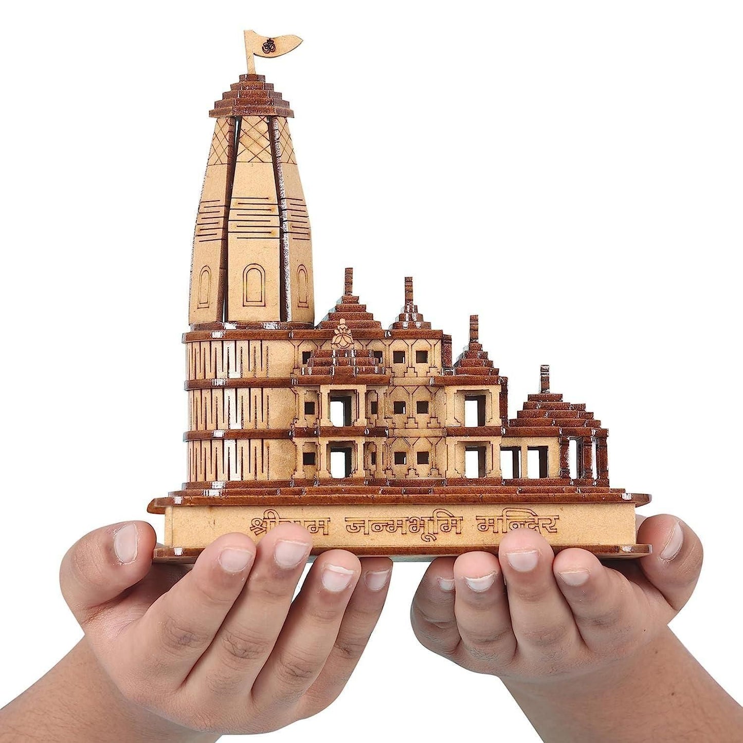 The Gift of Ayodhya: Wooden Ram Mandir Showpiece
