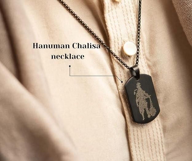 Hanuman Portrait Chalisa Pendant With Chain