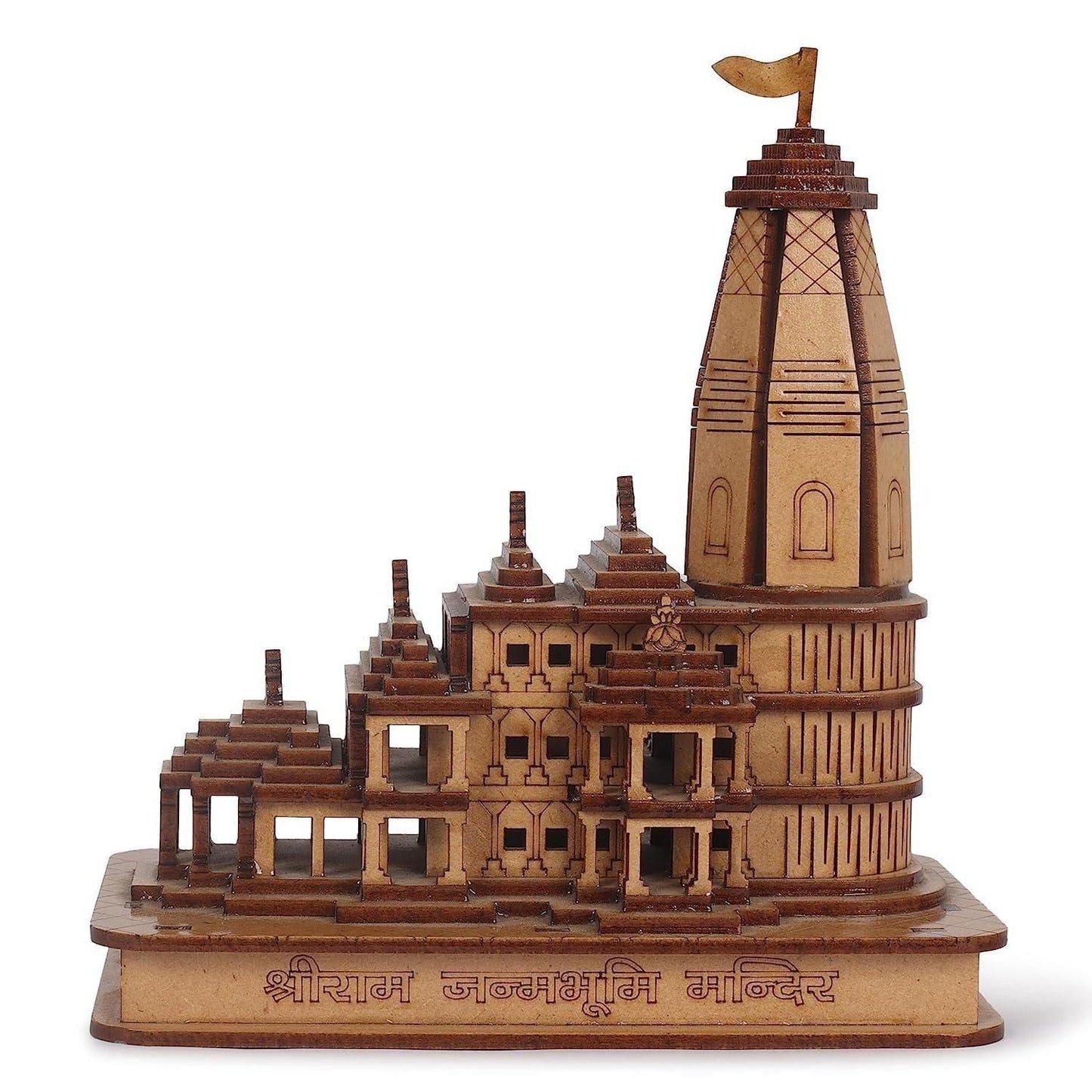 The Gift of Ayodhya: Wooden Ram Mandir Showpiece