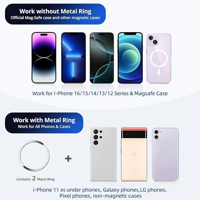 Vacuum Magnetic Suction Phone Holder – 360° Rotatable, Super Strong Grip