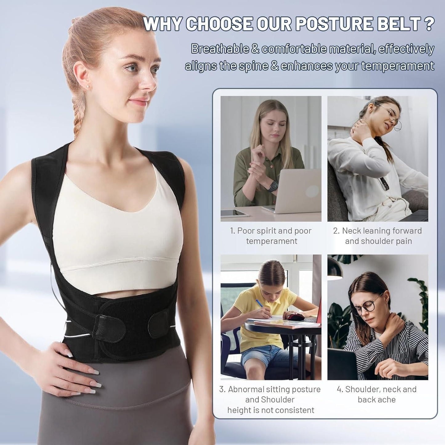 Adjustable Back Posture Corrector/ Slouching Relieve Pain Belt Women Men |🔥FLAT 50% OFF SALE🔥