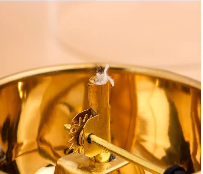 Golden Brass Akhand Diya Oil Lamp with Rotating Wick |🔥50% OFF SALE🔥|
