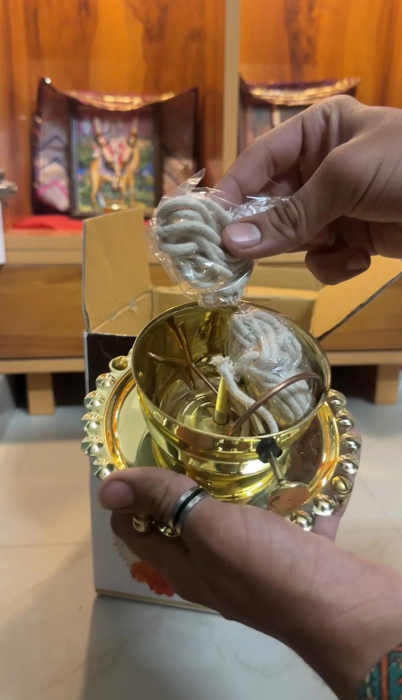 Golden Brass Akhand Diya Oil Lamp with Rotating Wick |🔥50% OFF SALE🔥|