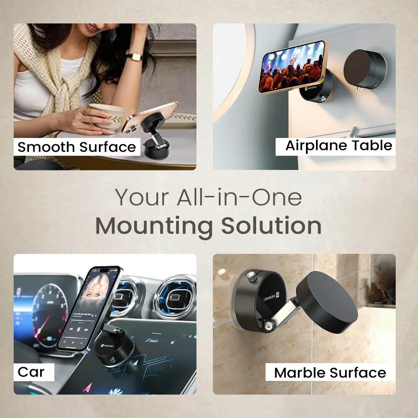 Vacuum Magnetic Suction Phone Holder – 360° Rotatable, Super Strong Grip