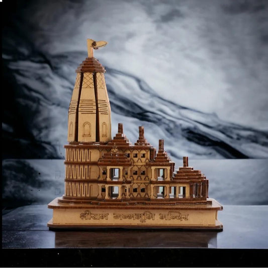 The Gift of Ayodhya: Wooden Ram Mandir Showpiece