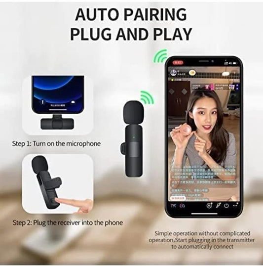 IMPORTED WIRELESS LAVALIER MICROPHONE AUDIO VIDEO RECORDING |🔥50% OFF SALE🔥