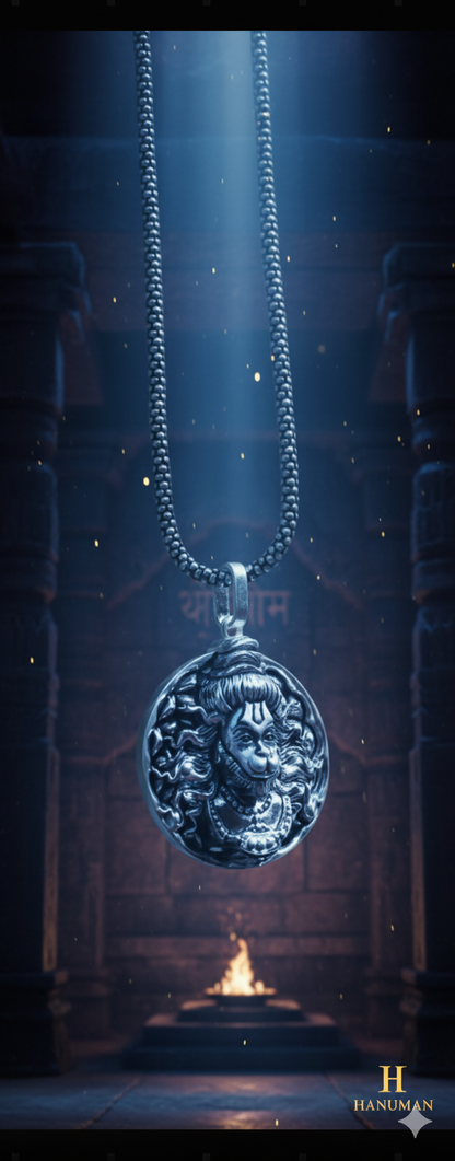 Hanuman Ji Pendant Oxodaised Silver Chain | Spiritual Protection & Strength